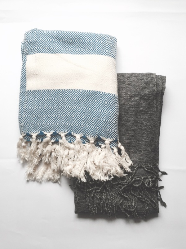 Türkei Tücher scarf raw cashmere silk greige grey black grau lotd outfit post hammam towel handmade