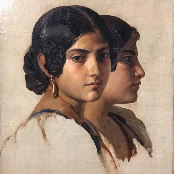 Franz Xaver Winterhalter italienisches Mädchen Italian Girl in Double Portrait 1834 Malerei Painting Vormärz Romanticism Ölmalerei Freiburg Augustinermuseum